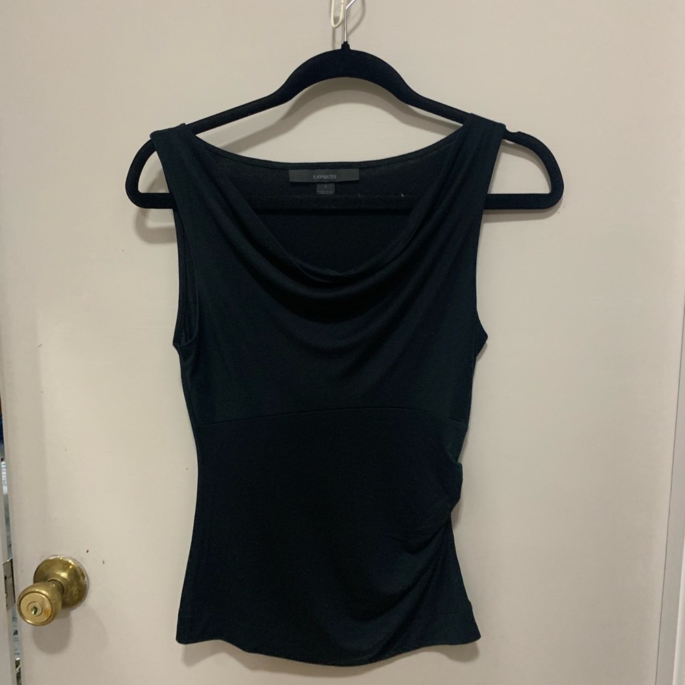 Vintage Express Black Cowl neck Top